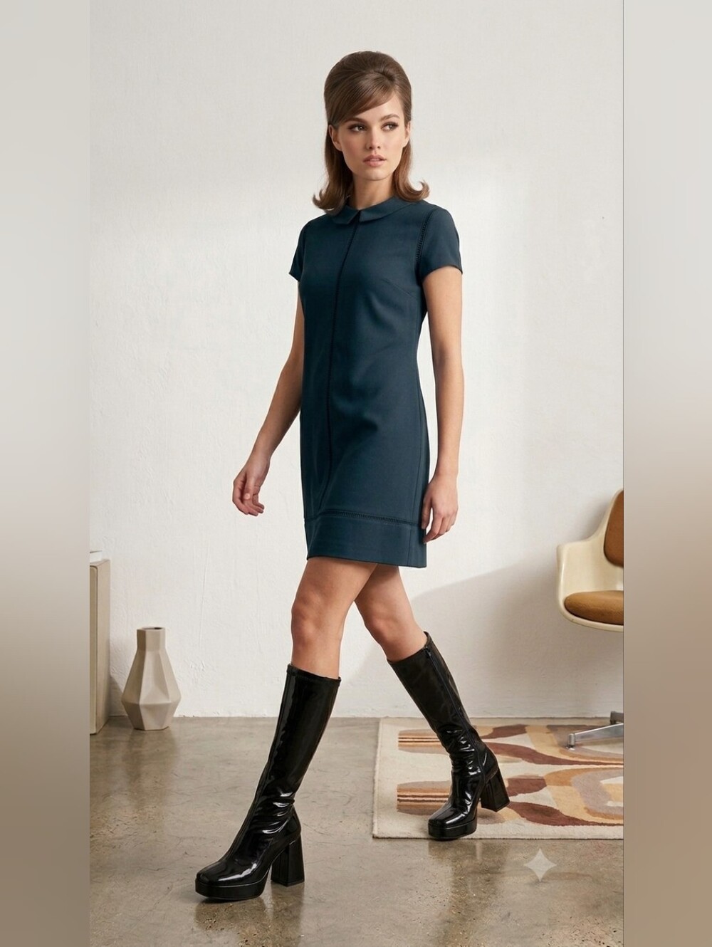 Top Secret 60's Style Mini Dress Large